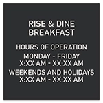 Inspired Table Breakfast Hours Sign