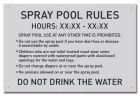 Montana Spray Pool Rules Sign