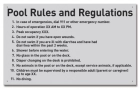 Montgomery County, Alabama Pool Rules and Regulations Sign
