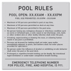 New York City Pool Rules Sign