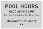 New York Pool Hours and Max Occupancy Sign