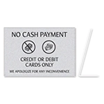 No Cash Payment - Easel Sign