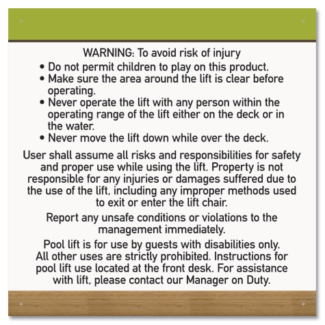 Pool Lift Instructions