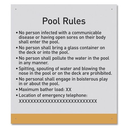 Province Pool Rules Sign - Ontario Compliant: Canada