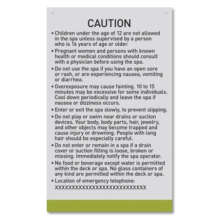 Province Spa Rules Sign - Ontario Compliant: Canada