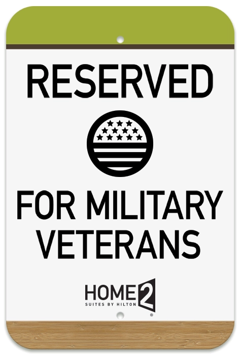Reserved For Military Veterans Parking Sign