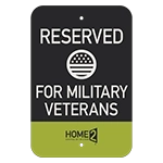 Reserved For Military Veterans Parking Sign