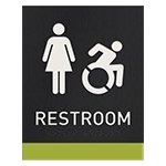 Restroom Sign w/Female & Dynamic ISA Symbol