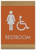 Restroom Sign w/Female & ISA Symbols