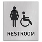Restroom Sign w/Female & ISA Symbols