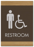 Restroom Sign w/Male & ISA Symbols