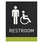 Restroom Sign w/Male & ISA Symbols