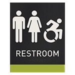 Restroom Sign w/Unisex & Dynamic ISA Symbol