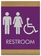Restroom Sign w/Unisex & ISA Symbols