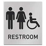 Restroom Sign w/Unisex & ISA Symbols