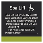 Spa Lift - Rules With Symbol - Large