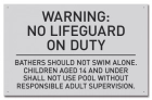 Utah No Lifeguard Pool Sign