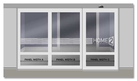 Vinyl Graphics for Home2Suites3-Panel Sliding Door