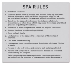 Virginia Spa Rules Sign