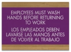 Wash Hands Sign w/Spanish