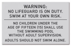 Washington DC No Lifeguard Pool Rules Sign