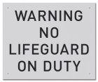 Washington DC No Lifeguard Pool Sign