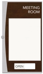2-Line Meeting Room Sign w/ Window & Sliding Panel