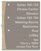 9-Line Directional Sign - Smoke-Free Floor