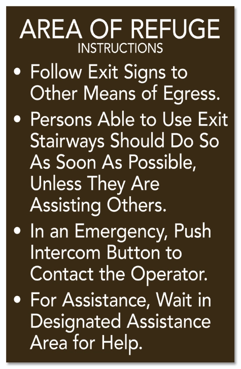 Area of Refuge Instructions