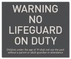BC Warning - No Lifeguard on Duty Sign