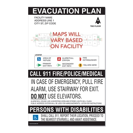 CA Stair/Elevator/Entrance Evac Map - Large - Celtec