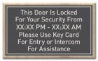 Door Locked...Use Key Card Sign