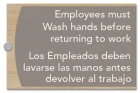 Employees Must Wash Hands (with Spanish)