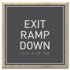 "Exit Ramp Down" Egress Sign - CA Compliant