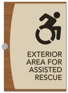 Exterior Area for Assisted Rescue Sign - Dynamic ISA Symbol
