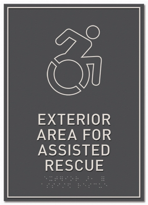 Exterior Area for Assisted Rescue Sign - ISA Symbol