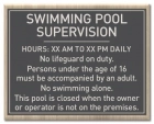 Front Desk Pool Supervision Sign - New Jersey Compliant