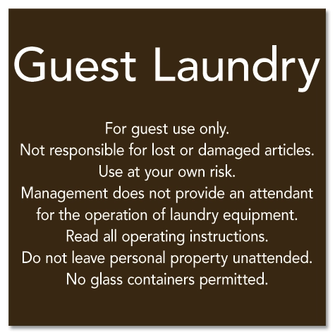 Guest Laundry Sign