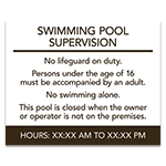 Guest Room Pool Supervision Sign - NJ Compliant