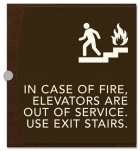 In Case of Fire Sign w/ Symbol & No Braille