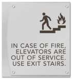 In Case of Fire Sign w/ Symbol, No Braille