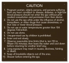 Kentucky Spa Rules Caution Sign