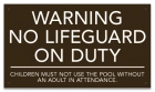 Minnesota No Lifeguard On Duty Warning Sign