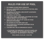 Mobile County, Alabama Pool Rules Sign