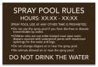 Montana Spray Pool Rules Sign
