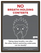 New York City No Breath-Holding Contests Sign