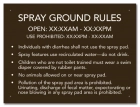 New York City Spray Ground Rules Sign
