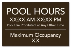 New York Pool Hours and Max Occupancy Sign