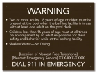 New York State Pool Supervision Warning Sign