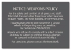 'Notice: Weapons Policy' Sign - FL Compliant - Celtec Version